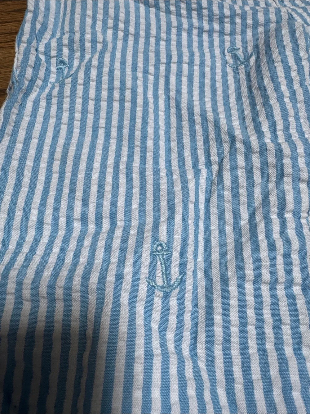 Nursery Rhyme Blue and White Striped Anchor Print Kids Pants 24m 2T